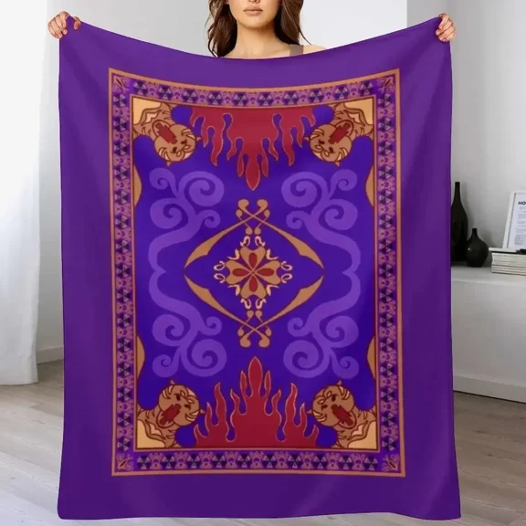 Aladdin Magic Carpet Throw Blanket Perfect for Sofa or Bed Home Textile Lightweight, skin-friendly, breathable, and soft.