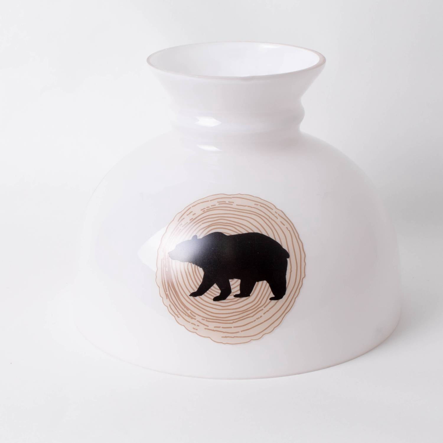 Aladdin Oil Lamp Shade - Student Design Glass Lampshade with 10 Inch Base Fitter, Bear on White Background