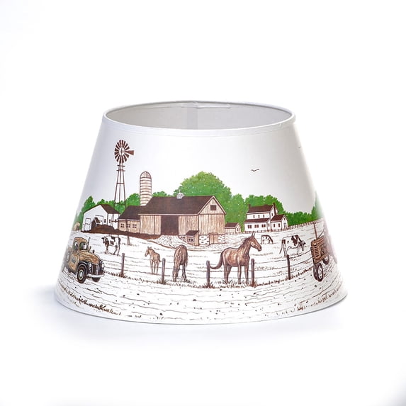 Aladdin Parchment Oil Lamp Shade, 14 inch Base Fitter, Love Peace Farm Design