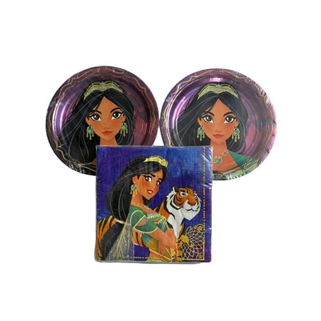 Aladdin Plates and Napkins Bundle for 16 Guests.