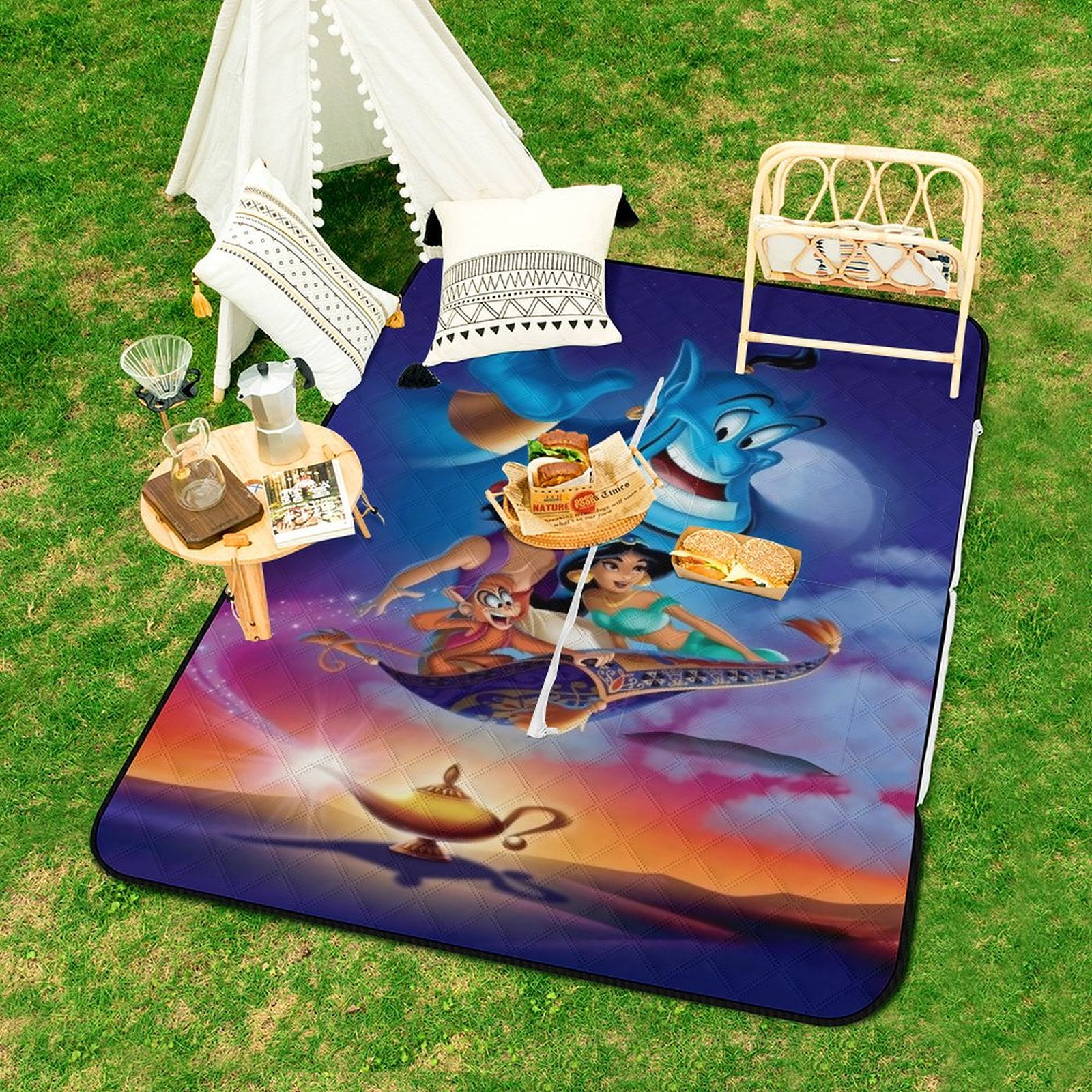 Aladdin Princess Jasmine And Rajah Friends Extra Large Picnic Outdoor ...