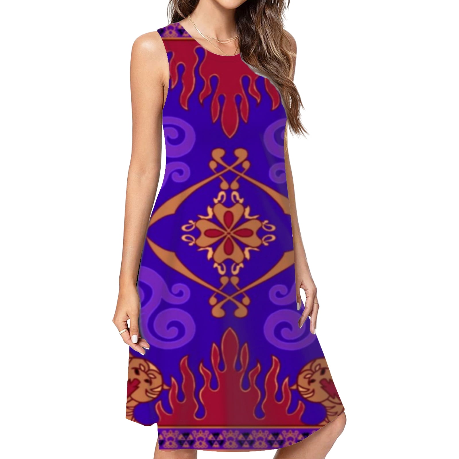 Deranex Women's 'Believe In Magic' Graphic Tank Top | Magical Castle Design | Summer Sleeveless Casual Tee - View #5