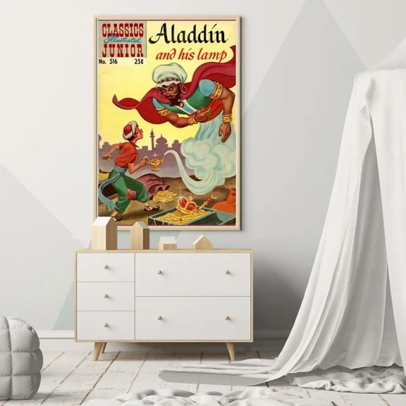 Aladdin Vintage Children'S Comic Poster - 1969 Classic Story Art Home Decor Vintage Gift Living Room Dercor Wall Art Birthday Gift