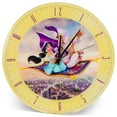 thumbnail image 1 of Aladdin and Jasmine Disney Kinkade Pale Yellow 12 inch Glass Round Wall Clock, 1 of 6