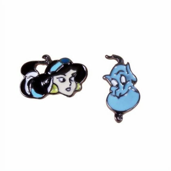 Aladdin's Jasmine & Genie Characters Metal Enamel Stud Earrings