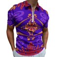 thumbnail image 1 of Aladdin's Magic Lamp Men Zipper T-shirt Summer Casual Short Sleeve T-shirt Top, 1 of 7