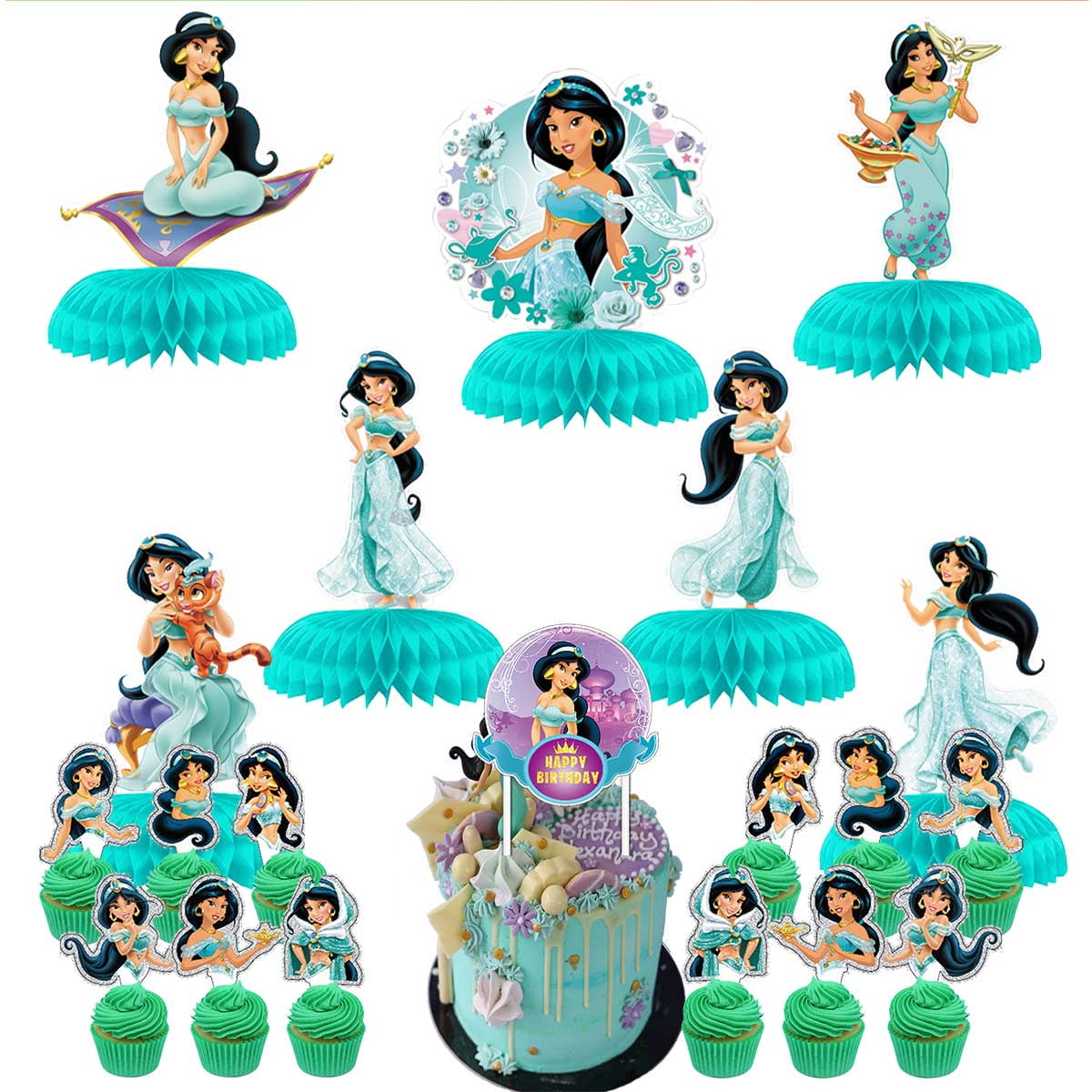 Aladin Princess Party Decorations Centerpieces Cake Toppers Supplies ...