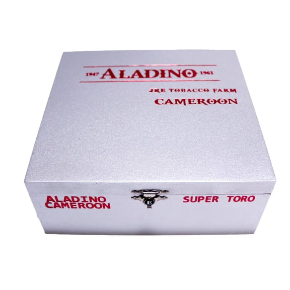 Aladino Super Toro Silver Empty Wood Cigar Box 7" x 6.75" x 2.75"
