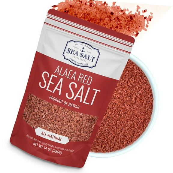 Sea Salt Superstore Coarse Alaea Red Sea Salt, 14 Ounce, Gluten-Free