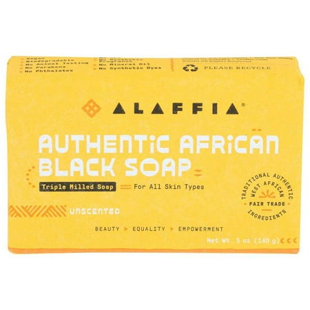 Alaffia Authentic African Black Bar Soap Triple Milled Charcoal Reishi