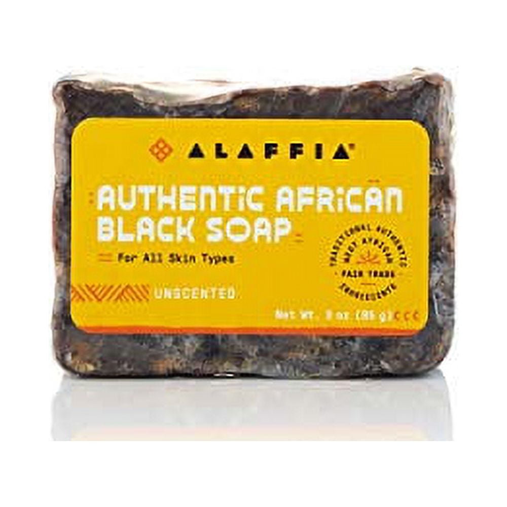 Alaffia Authentic African Black Soap Bar, Unscented 3 oz