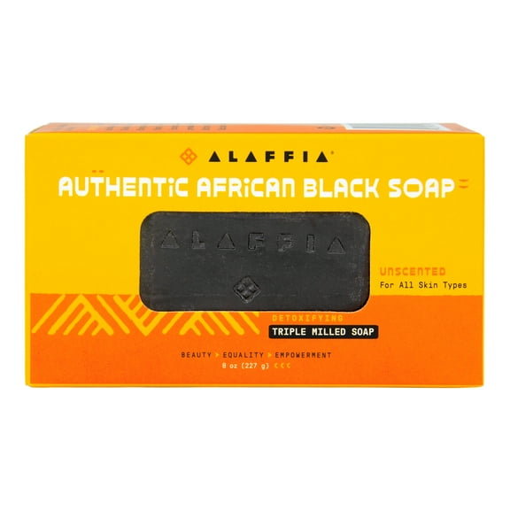 Alaffia Authentic African Black Soap Triple Milled, Unscented 8 oz
