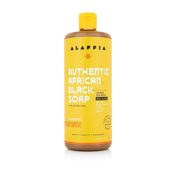 Alaffia Authentic African Black Soap Unscented 32 fl oz