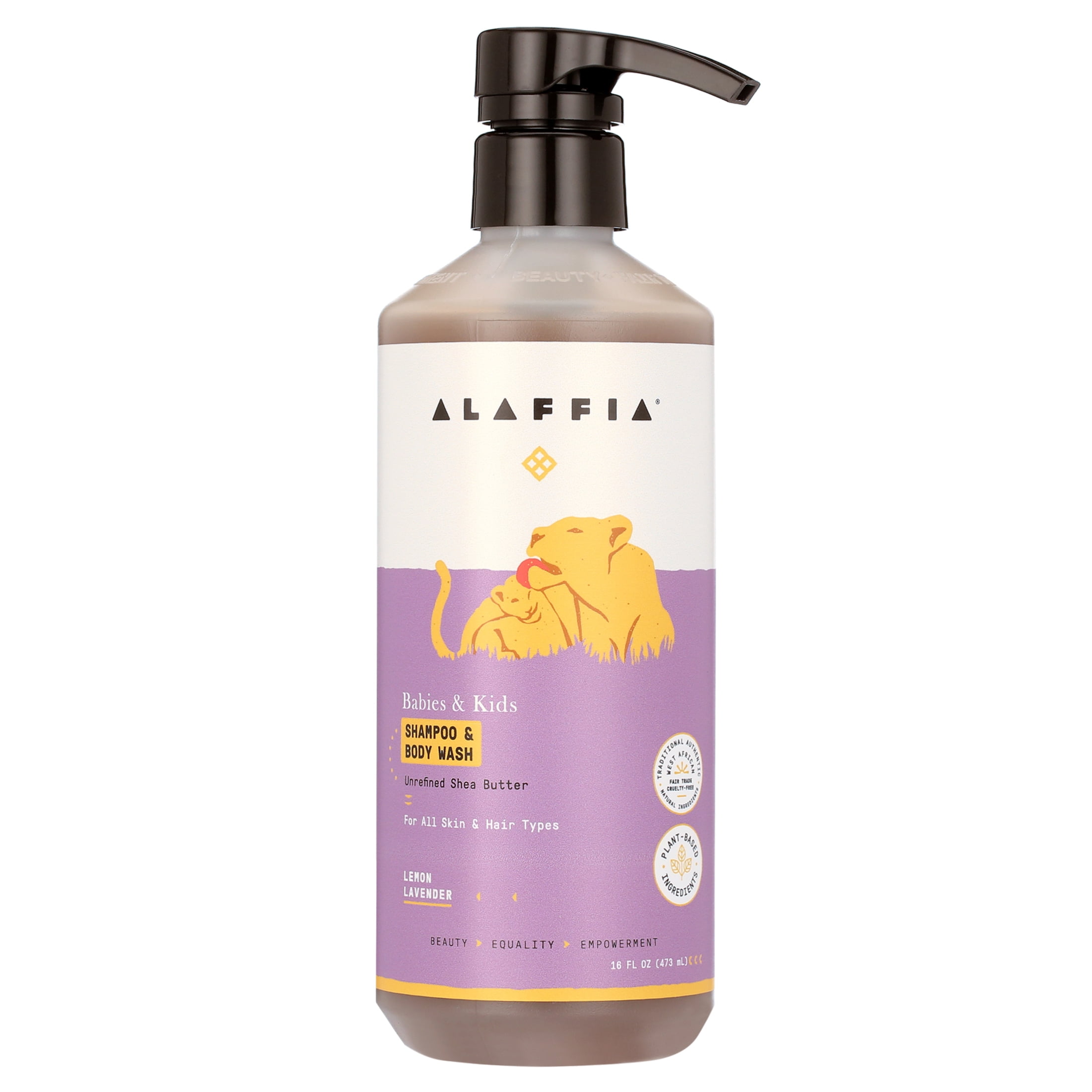 Alaffia Baby & Kids Shampoo & Body Wash, Lemon Lavender 16oz
