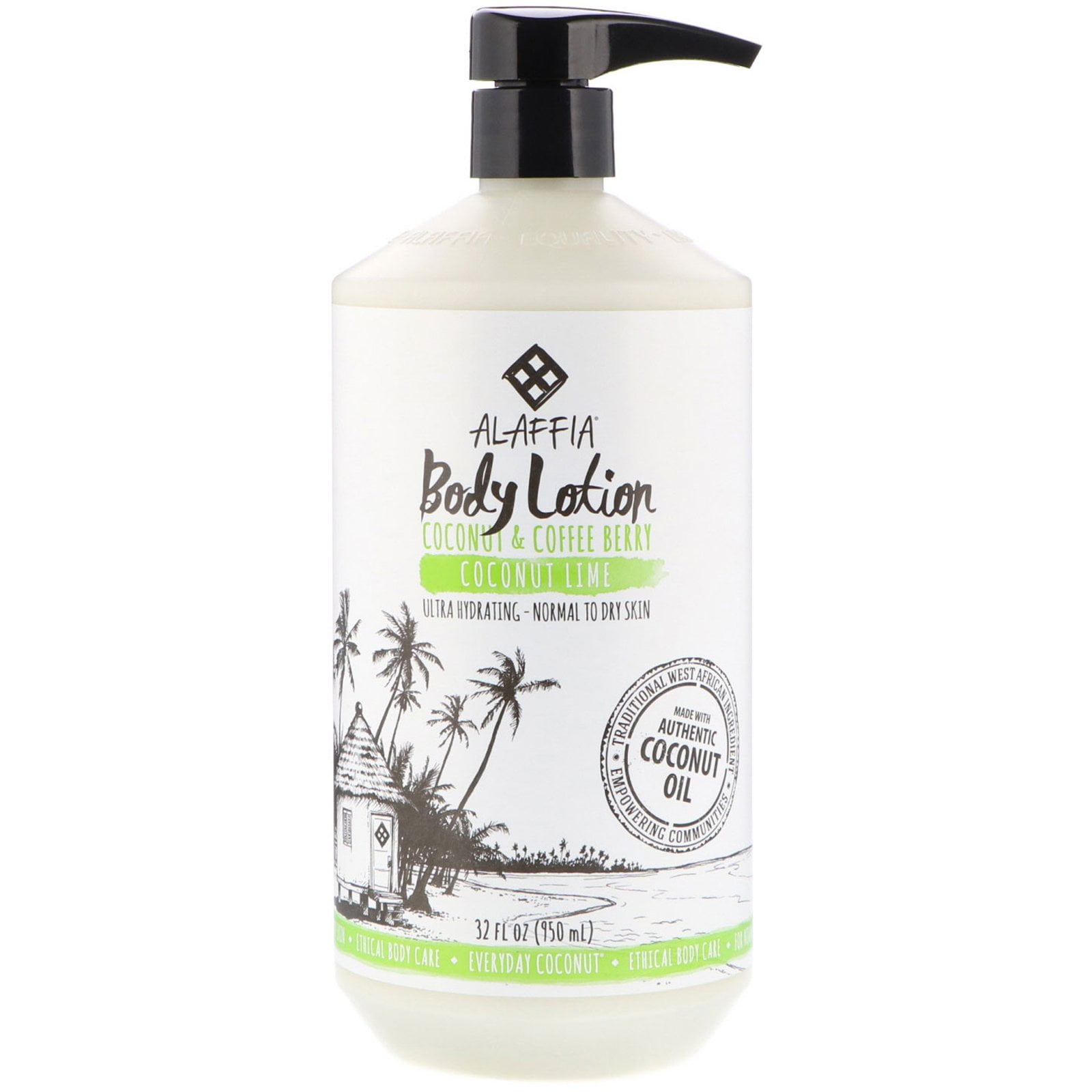 Alaffia Body Lotion Coconut Lime 32 fl oz 950 ml