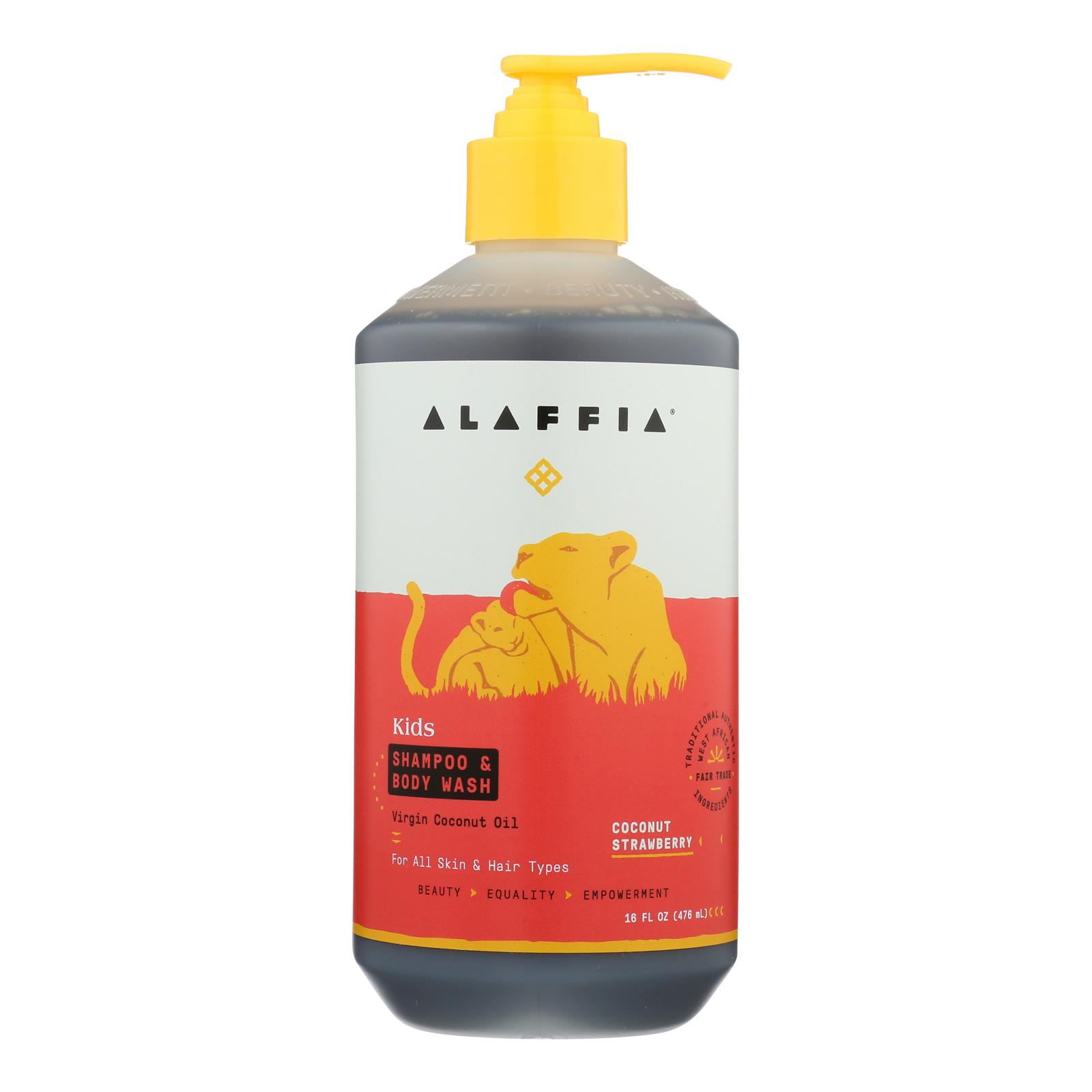 Alaffia Body Wash Shampoo Coconut Strawberry 16 oz (Pack Of 6)