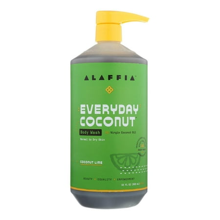 Alaffia Body Wash Ultra Hydrating Normal to Dry Skin Coconut Lime 32 fl oz 950 ml