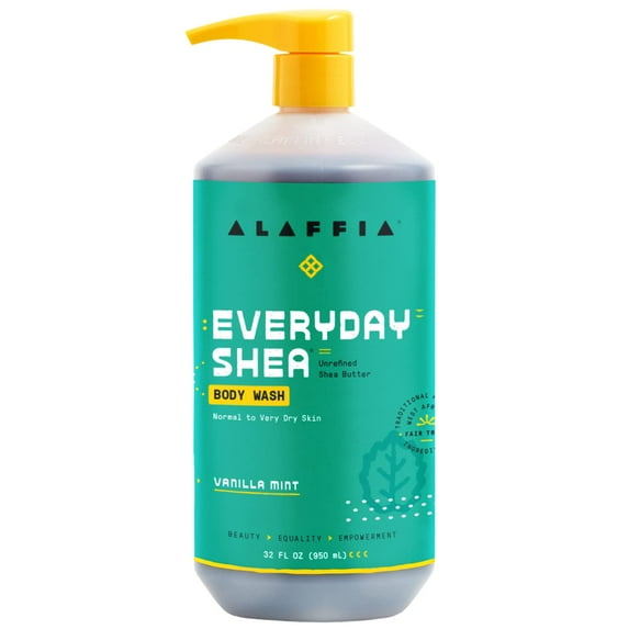 Alaffia EveryDay Shea Body Wash, Vanilla Mint, 32 fl. Oz.