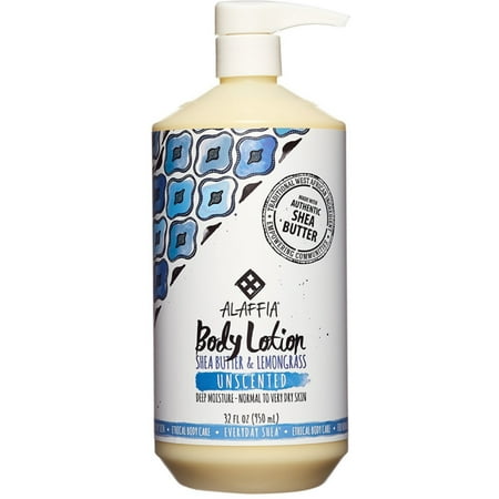 Alaffia EveryDay Shea - Moisturizing Shea Butter Body Lotion, Unscented 32 oz (Pack of 2)