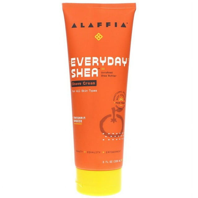 Alaffia EveryDay Shea Shave Cream,  Mandarin Breeze  8 FZ
