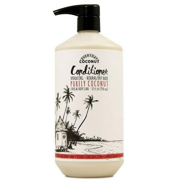 Alaffia Everyday Coconut, Hydrating Conditioner, Purely Coconut, 32 Oz.