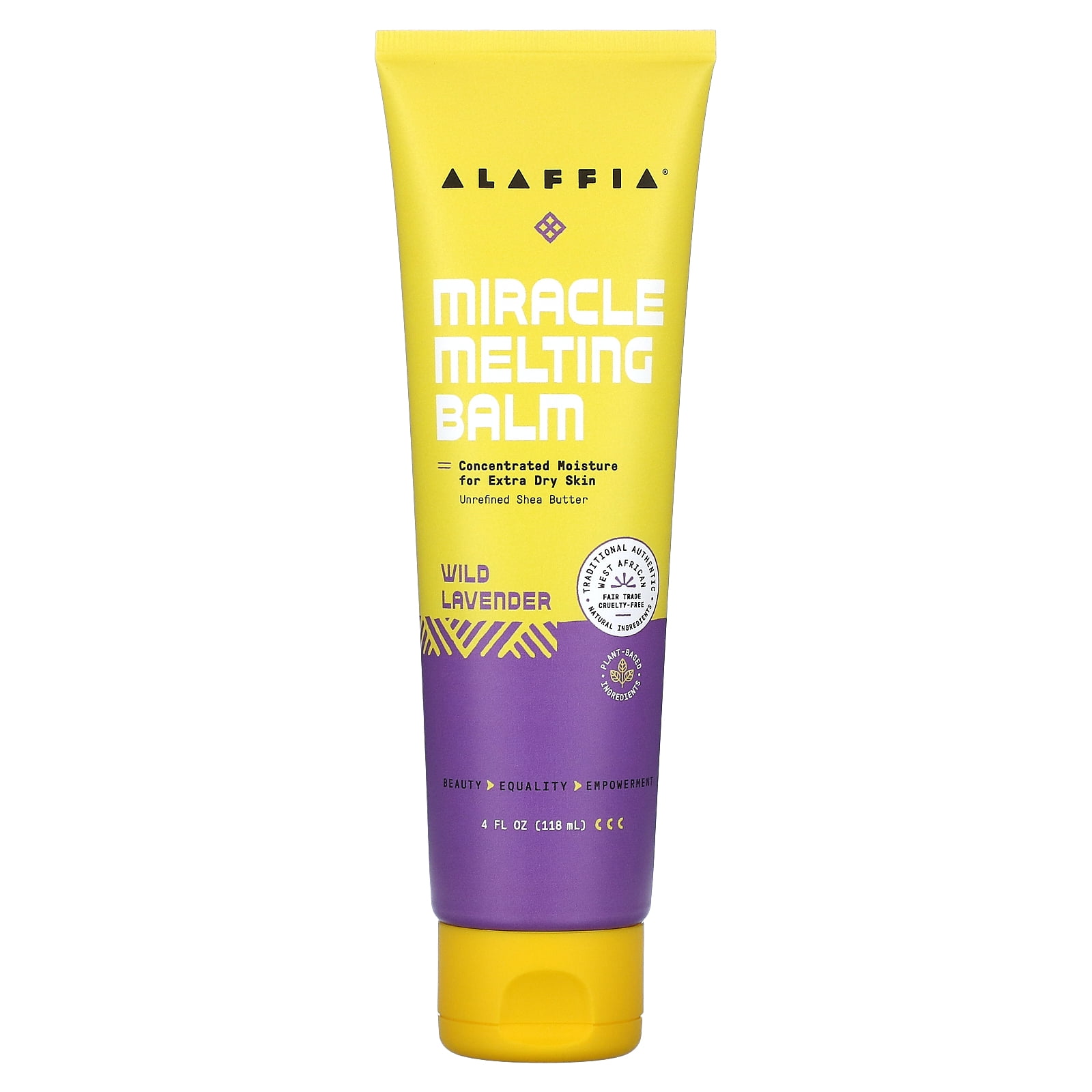 Alaffia Miracle Melting Balm, Wild Lavender, 4 fl oz (118 ml)