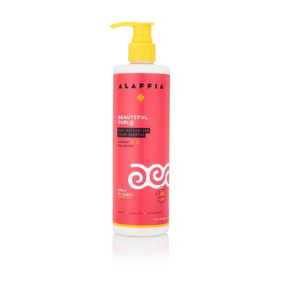 Alaffia Hair Care, Beautiful Curls Curl Defining Cream Shampoo, Coily to Curly Hair Products, Natural Shampoo, No Sulfates with Shea Butter, Essential Oils, Comfrey, Arnica 12 Fl Oz