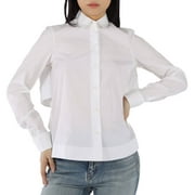 Alaia Ladies Blanc Ruffled Back Shirt, Brand Size 38 (US Size 4)