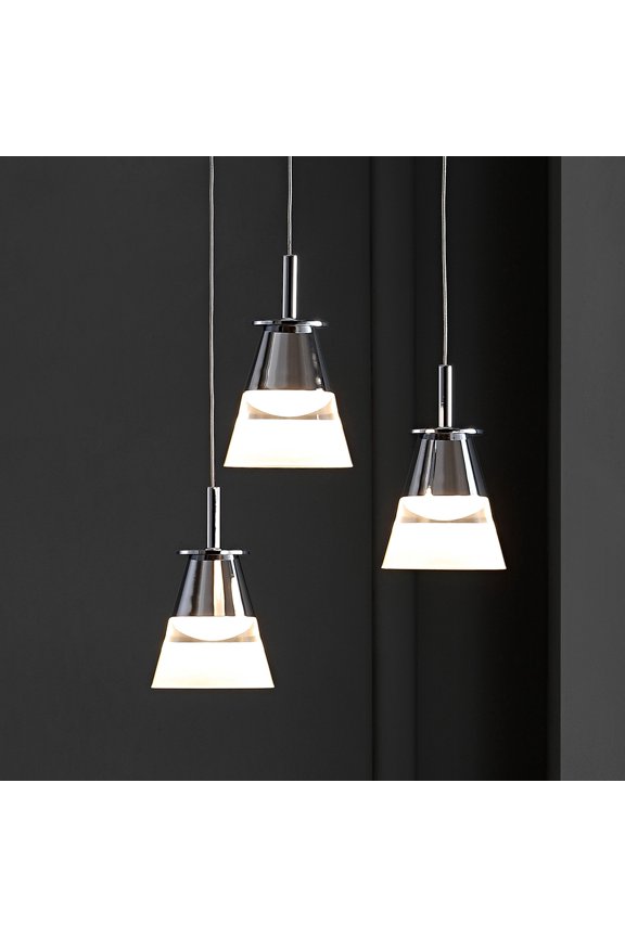 Alain 12.5" 3-Light Adjustable Cascading Metal Integrated Cluster LED Pendant, Chrome