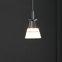 JONATHAN Y Alain 5" 1-Light Adjustable Metal Integrated LED Pendant, Chrome