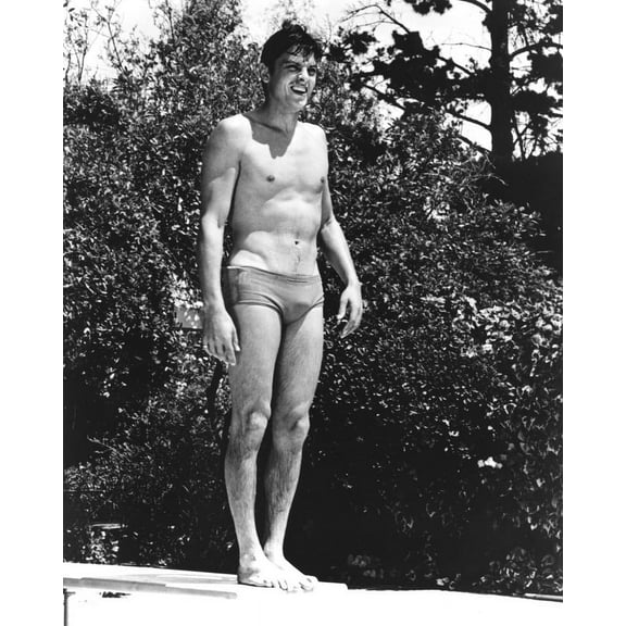 Alain Delon Full Length On Diving Board In Speedos 1960's 24x36 Classic Hollywood Poster