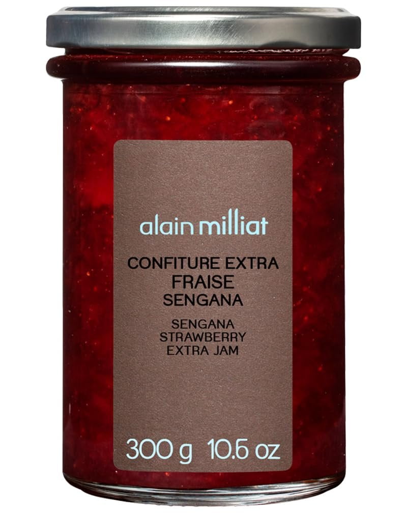 Alain Milliat Sengana Strawberry Jam, 10.6 Oz One 300g Glass Jar  GMO-Free  Imported from France