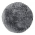 thumbnail image 1 of Alair Gray Round Faux Fur Area Rug 4 Foot Wide, 1 of 3