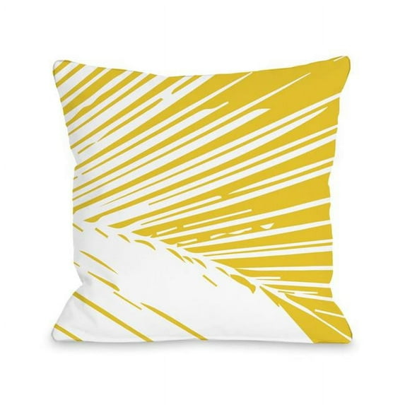 Alaiya Palm Leaves - Yellow 16x16 Pillow by OBC