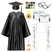 Alaiyaky Preschool and Kindergarten Unisex Matte Kindergarten Graduation Gown Cap Tassel Set 2025 with Stole 2025 Tassel and Certificate
