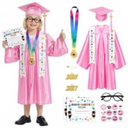 Alaiyaky Preschool Kindergarten Graduation Cap and Gown with Tassel & Certificate for Toddler Kids