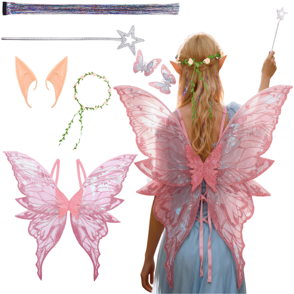 Alaiyaky 6Pcs Fairy Wings for Adults, Butterfly Wings for Women, Halloween Costume Angel Wings disfraz de Halloween, alas de ángel para mujer