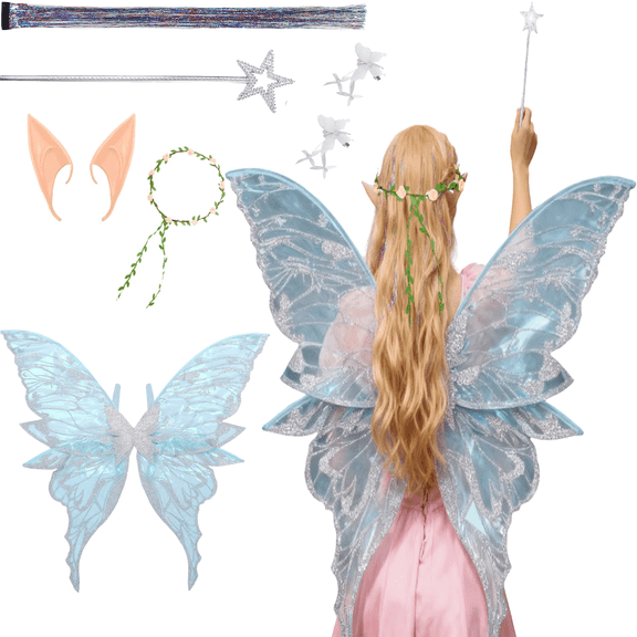 Alaiyaky 6Pcs Fairy Wings for Adults, Butterfly Wings for Women, Halloween Costume Angel Wings disfraz de Halloween, alas de ángel para mujer
