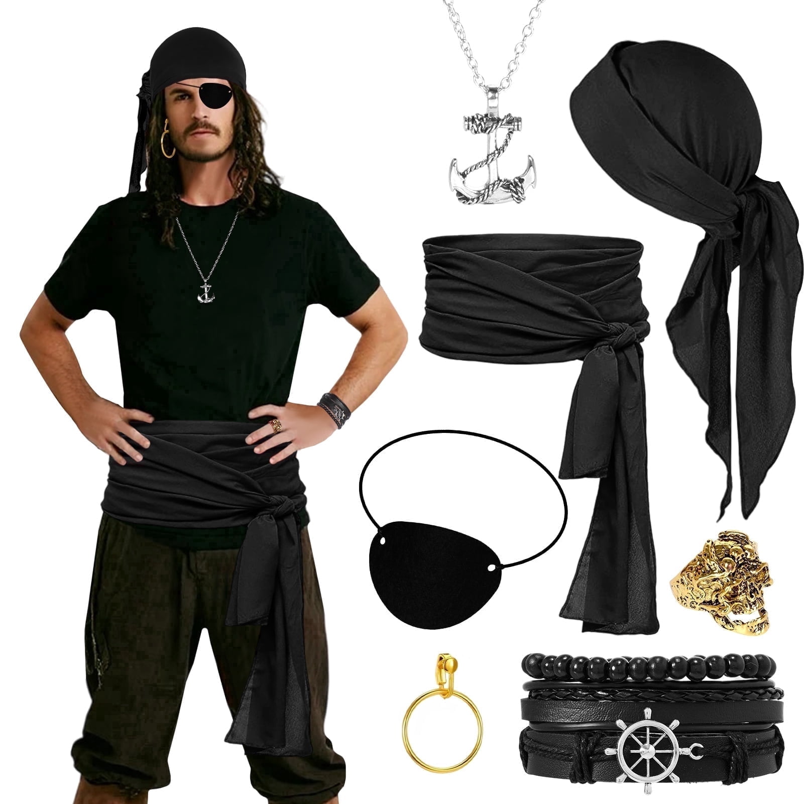 Tacobear Costume Pirate Enfant Deguisement Pirate Garçon avec Pirate Accessoires Chapeau Compass Bandana Carnaval Halloween Costume Capitaine Pirate Tacobear Costume Pirate Enfant Deguisement Pirate Garçon avec Pirate Accessoires Chapeau Compass Bandana Carnaval Halloween Costume Capitaine Pirate