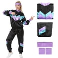 thumbnail image 1 of Alaiyaky 80s 90s Shell Suit Costume Men Women Retro Tracksuit 1980s Fancy Dress Halloween Costumes Festival Outfit for Adults, 1 of 7