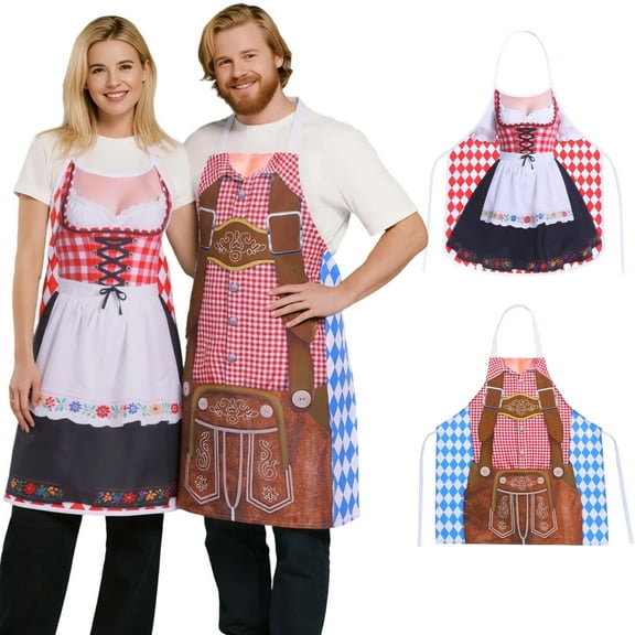 Alaiyaky 2PCS Oktoberfest Apron, German Oktoberfest Dress Costume Dirndl German Outfits