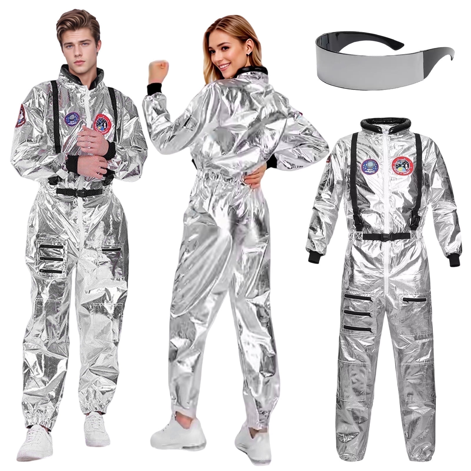 Alaiyaky Adult Astronaut Costume, Space Costume Halloween Fancy Dress ...