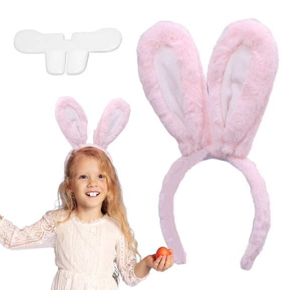 Alaiyaky Bunny Ears Headband, Easter Plush Rabbit Ears Headband Bunny Teeth Bunny Cosplay Costume Fancy Dress Up Accessories Easter Egg Hunt Decorations Party Spring Celebrations