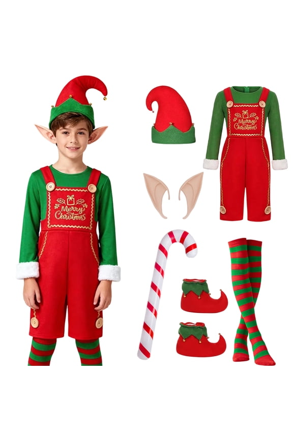 Christmas Elf Costume Unisex Carnival Cosplay Outfit Accessory Unisex Fancy Dress Halloween Party