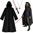 thumbnail image 1 of Alaiyaky Hooded Cloak Robe Jedi Adult, Jedi Costume Set with Accessories and Necklace Wizard Master Knight Robe Costume Cosplay for Halloween Masquerade Balls, 1 of 8