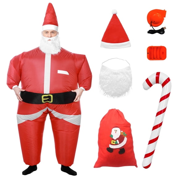 Alaiyaky Inflatable Christmas Costume Inflatable Santa Claus Blow Up Costumes Suit for Adult Christmas Cosplay for Christmas Celebration