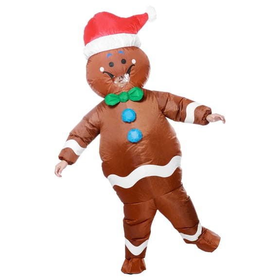 Alaiyaky Inflatable Gingerbread Costume Christmas Costume Adult,Christmas Fancy Dress,Xmas Fancy Dress Costume Santa Suit