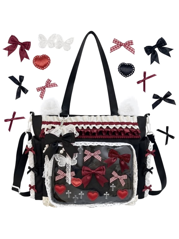 Ita Bag, Pin Display Bag with Insert and Accessories, Kawaii Anime Pin Display Crossbody Shoulder Messenger Bag, Y2k Aesthetic Trendy