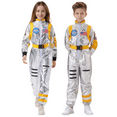 thumbnail image 1 of Alaiyaky Kids Astronaut Costume, Space Costume Halloween Fancy Dress Kids Girls Boys Astronaut Astronaut Uniform Jumpsuit Outfits Halloween Book Day Party Dress Up, 1 of 7