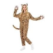 Alaiyaky Onesie Adult Costume Adult Cheetah Onesie Pajamas Leopard Cosplay Animal Pajamas Halloween Cosplay Sleepwear for Women/Men